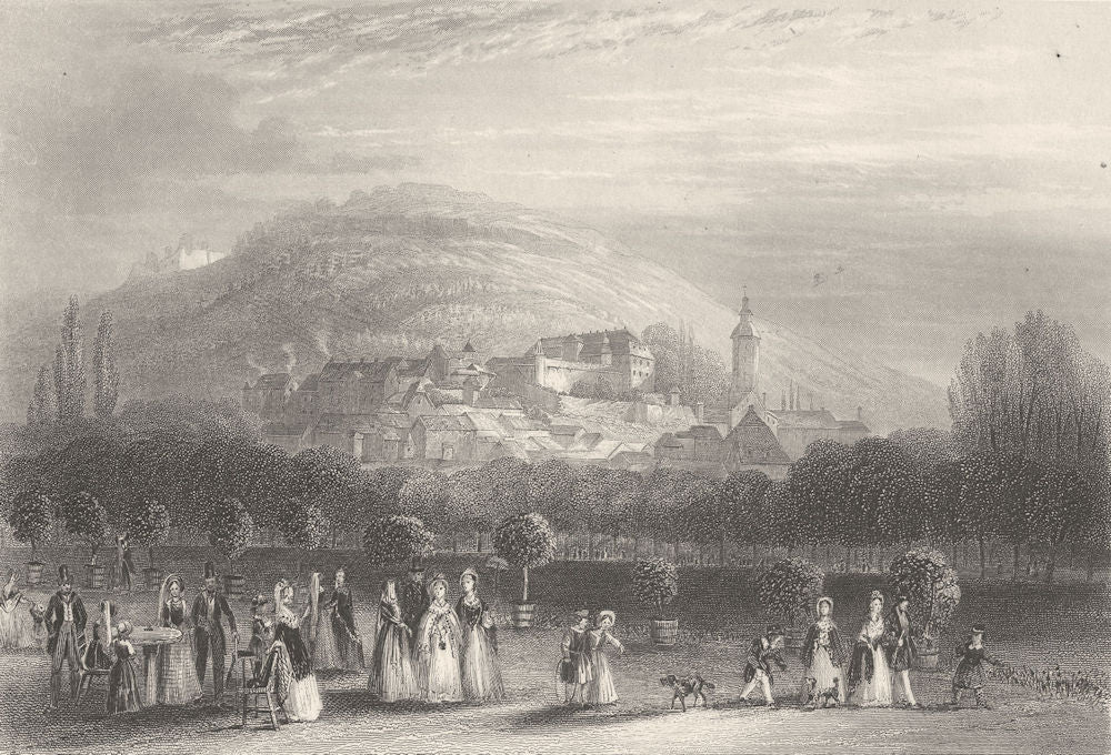 GERMANY. Baden Baden c1856 old antique vintage print picture